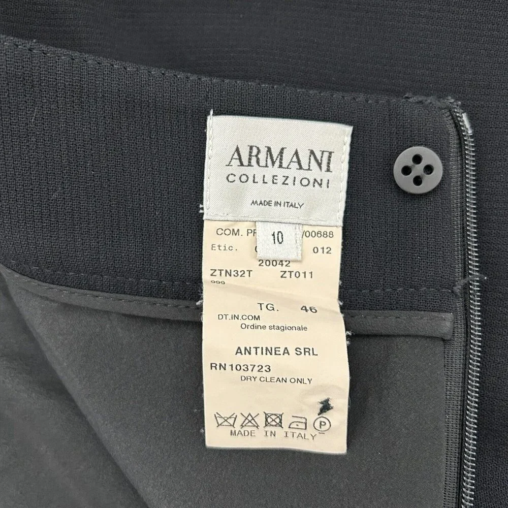 Armani‎ Collezioni Pencil Skirt Womens Size 10 Black Wool Blend